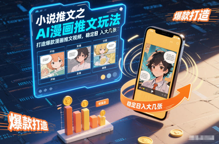 小说推文之AI漫画推文玩法,打造爆款漫画推文视频,稳定日入大几张-研习库