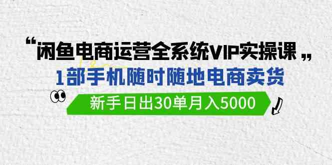 (9547期)闲鱼电商运营全系统VIP实战课,1部手机随时随地卖货,新手日出30单月入5000
