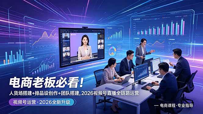 (18845期)电商老板必看!人货场搭建+排品设计+素材创作+团队搭建,2026视频号直播全链路运营-研习库