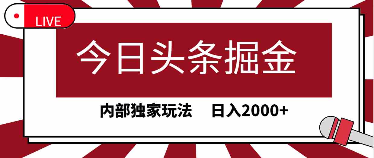 (9832期)今日头条掘金,30秒一篇文章,内部独家玩法,日入2000+-研习库