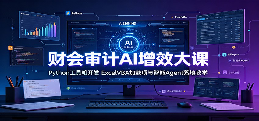 财会审计AI增效大课:Python工具箱开发,ExcelVBA加载项与智能Agent落地教学-研习库
