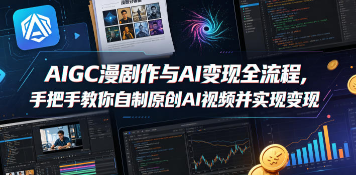 AIGC漫剧创作与AI变现全流程，手把手教你自制原创AI视频并实现变现-研习库