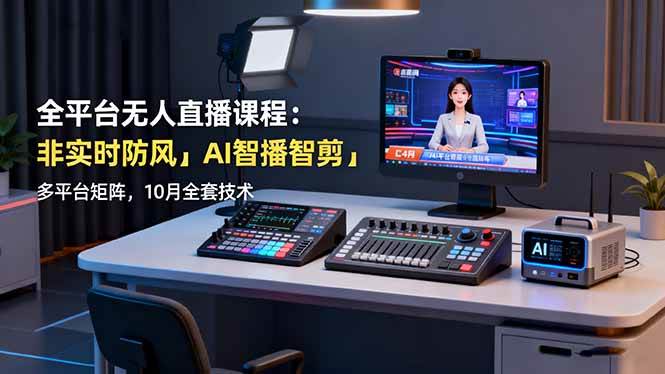 图片[1]-（16279期）全平台无人直播课程：非实时防风＋AI智播智剪＋多平台矩阵，10月全套技术-研习库
