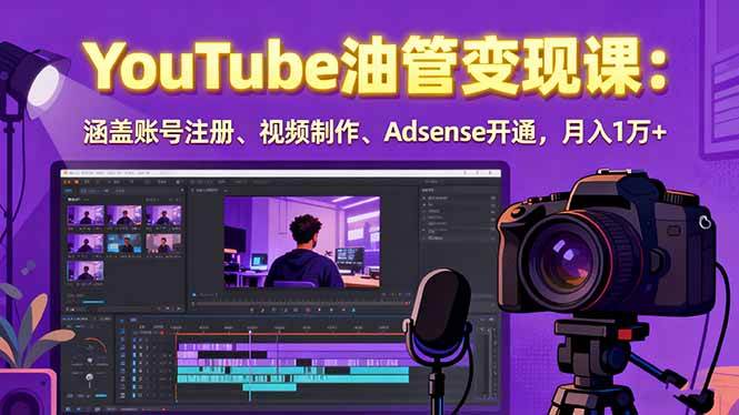 （15987期）2025YouTube油管变现课：涵盖账号注册、视频制作、Adsense开通，月入1万+-研习库