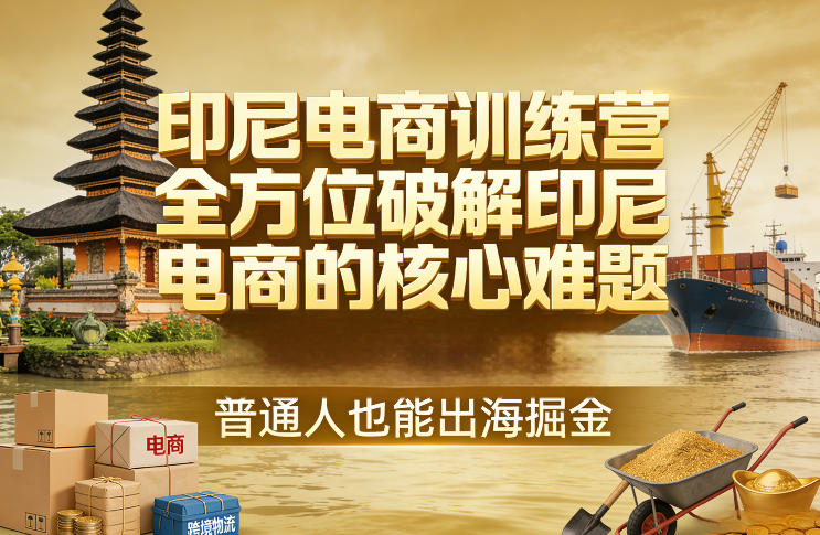 印尼电商训练营，全方位破解印尼电商的核心难题，普通人也能出海掘金-研习库