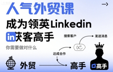 人气外贸课-成为领英Linkedin获客高手,你需要做对什么-研习库