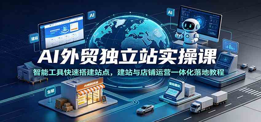 AI外贸独立站实操课:智能工具快速搭建站点,建站与店铺运营一体化落地教程-研习库