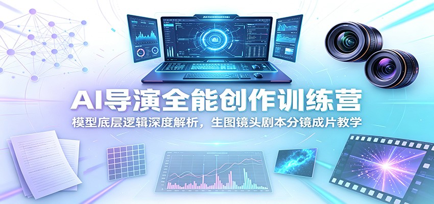 AI导演全能创作训练营:模型底层逻辑深度解析,生图镜头剧本分镜成片教学-研习库