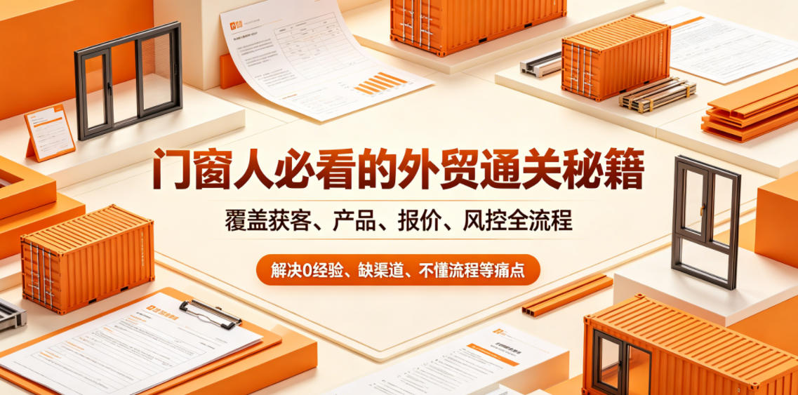 门窗人必看的外贸通关秘籍，块覆盖获客、产品、报价、风控全流程，解决0经验、缺渠道、不懂流程等痛点-研习库