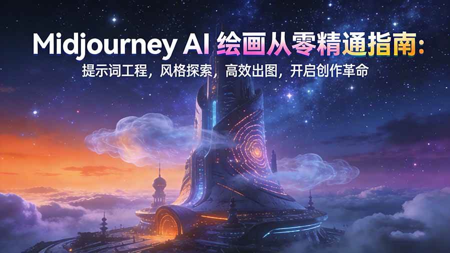 （17118期）Midjourney AI绘画从零精通指南：提示词工程，风格探索，高效出图，开启创作革命