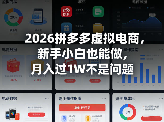 2026拼多多虚拟电商,新手小白也能做,月入过1W不是问题-研习库