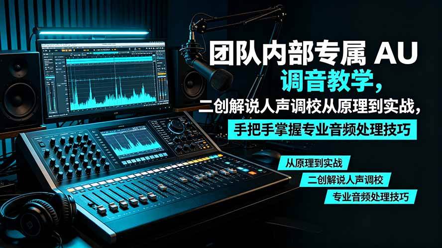 （19517期）某大佬团队内部专属 AU 调音教学，二创解说人声调校从原理到实战，手把手掌握专业音频处理技巧-研习库