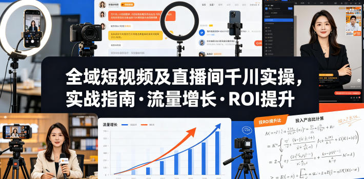 全域短视频及直播间千川实操，实战指南·流量增长·ROI提升-研习库