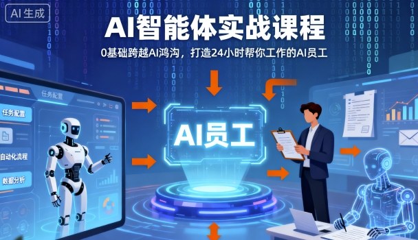 Ai智能体实战课程，0基础跨越Ai鸿沟，打造24小时帮你工作的Ai员工，打破常规，以实战定义Ai-研习库