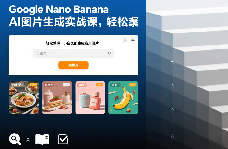 Google Nano Banana AI图片生成实战课，轻松掌握，小白也能生成商用图片-研习库