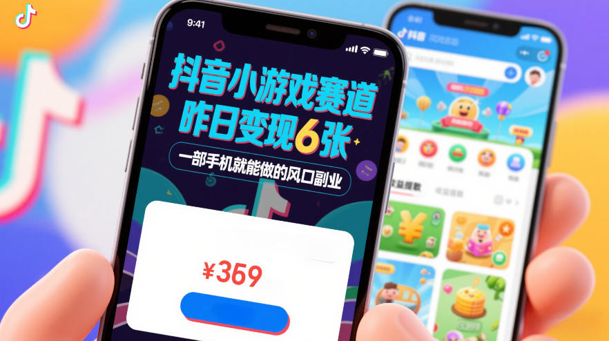 抖音小游戏赛道，昨日变现600+，零基础一部手机就能做的风口副业【揭秘】-研习库