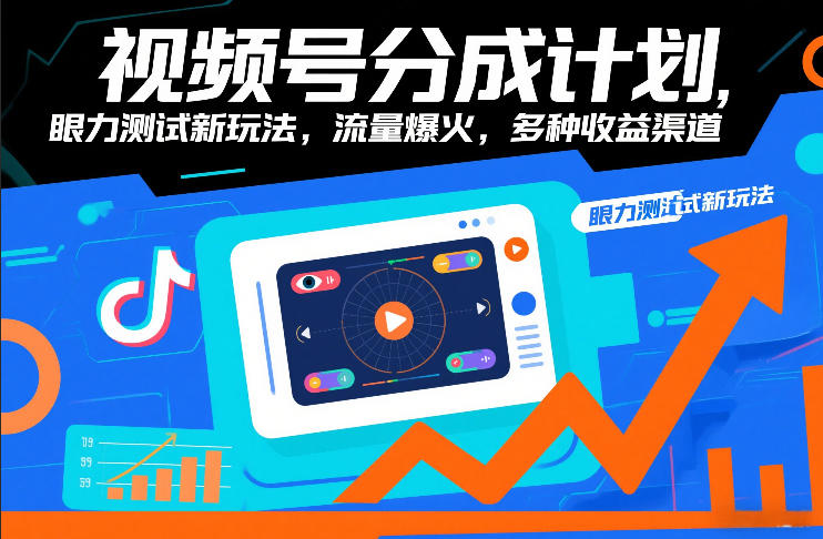 视频号分成计划，眼力测试新玩法，流量爆火，多种收益渠道-研习库