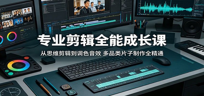 专业剪辑全能成长课:从思维剪辑到调色音效,多品类片子制作全精通-研习库