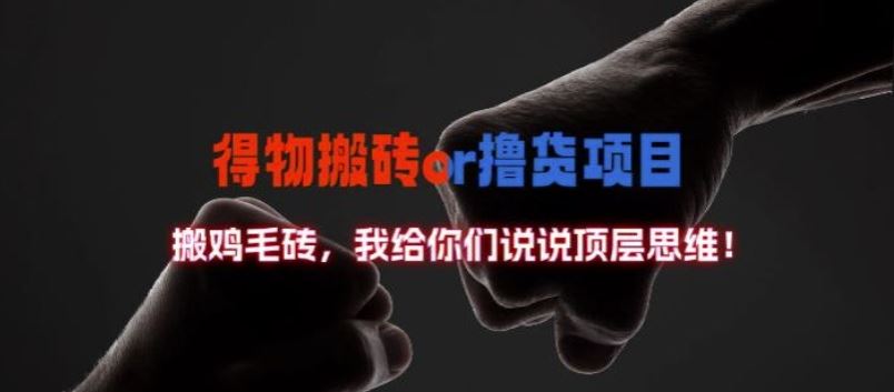 得物搬砖撸货项目?掰下数据,我给你们说说顶层思维【揭秘】-研习库