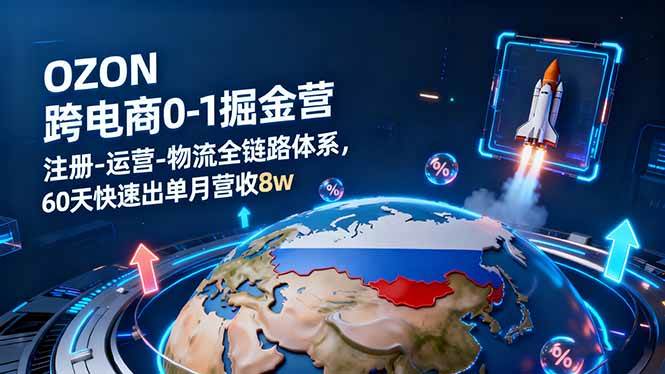 (16277期)OZON跨境电商0-1掘金营:注册-运营-物流全链路体系,60天快速出单月营收8w-研习库