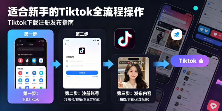 Tiktok下载注册发布，适合新手的Tiktok全流程操作-研习库