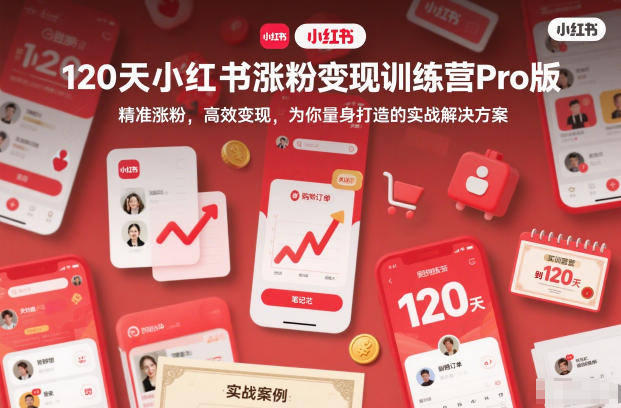 120天小红书涨粉变现训练营Pro版,精准涨粉,高效变现,为你量身打造的实战解决方案-研习库