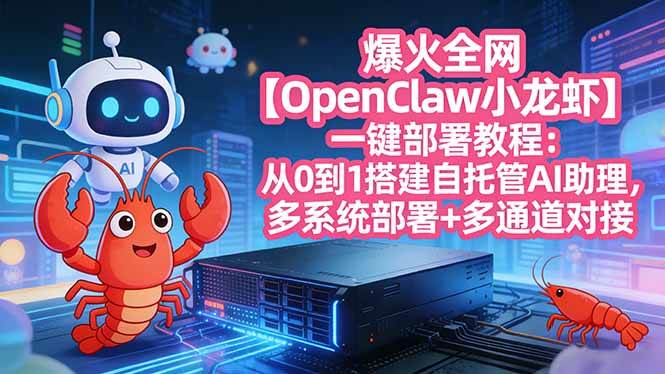 （17612期）爆火全网【OpenClaw 小龙虾】一键部署教程：从0到1搭建自托管AI助理，多系统部署+多通道对接-研习库