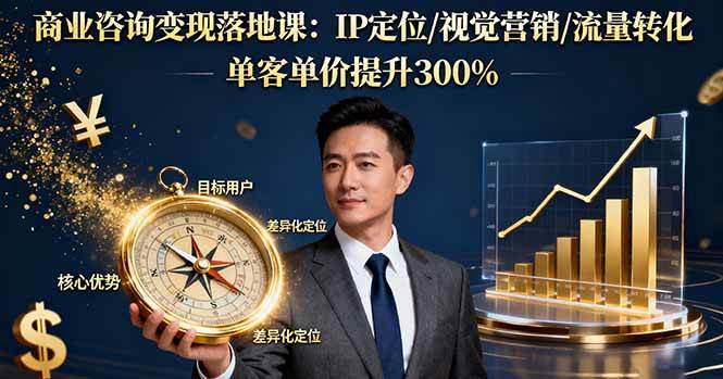 图片[1]-（16249期）商业咨询变现落地课：IP定位/视觉营销/流量转化，单客单价提升300%-研习库