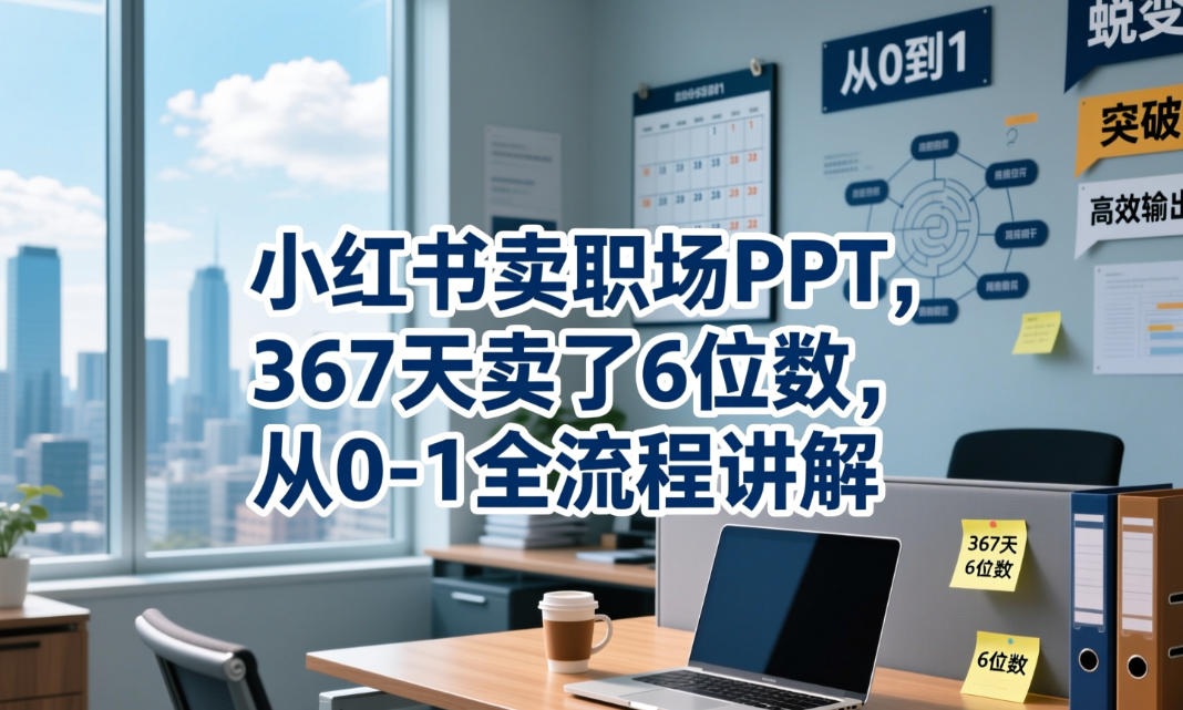 小红书卖职场PPT,367天卖了6位数,从0-1全流程讲解-研习库