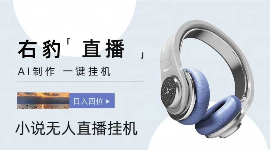 右豹小说无人直播挂机吸金项目,简单易行收益稳定, 月入1000+