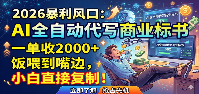 AI全自动代写商业标书，一单收2000+，饭喂到嘴边，小白直接复制-研习库