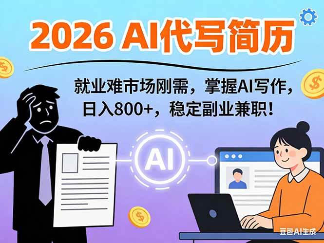 （17119期）AI代写简历，超暴利，用万能模板月入1-3万实战教程，2026年市场刚需！-研习库
