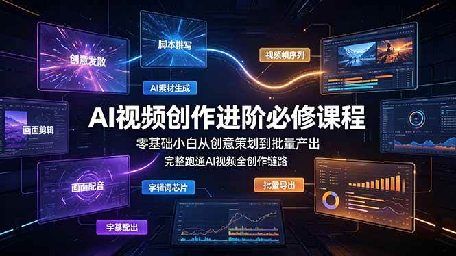(19159期)AI视频创作进阶必修课程:零基础小白从创意策划到批量产出,完整跑通AI视频全创作链路-研习库