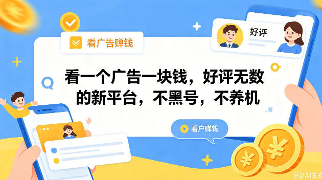 看一个广告一块钱，好评无数的新平台，不黑号，不养机，一撸几十块钱还是不错的【揭秘】-研习库
