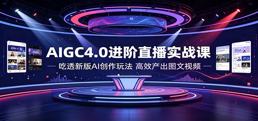 AIGC4.0进阶直播实战课:吃透新版AI创作玩法,高效产出图文视频-研习库