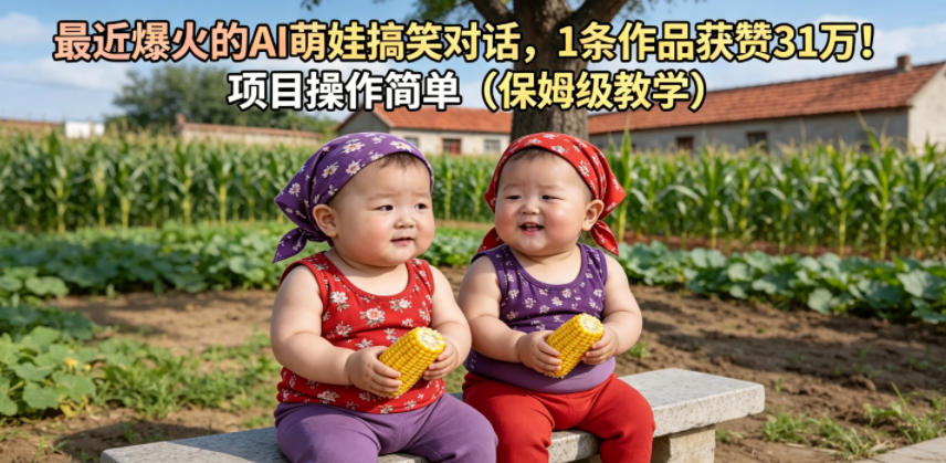 最近爆火的AI萌娃搞笑对话,1条作品获赞31W,项目操作简单(保姆级教学)-研习库