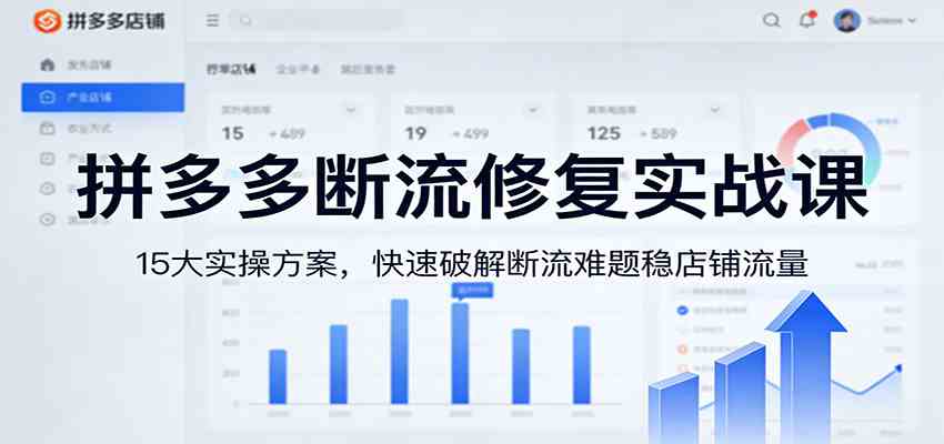 拼多多断流修复实战课：15大实操方案，快速破解断流难题稳店铺流量-研习库