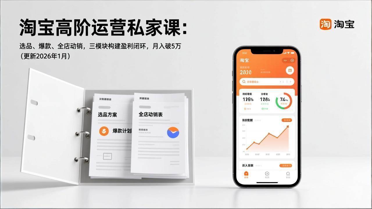 （17280期）淘宝高阶运营私家课：选品、爆款、全店动销，三模块构建盈利闭环，月入破5万（更新26年1月）-研习库