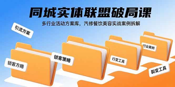(15833期)同城实体联盟破局课,多行业活动方案库,汽修餐饮美容实战案例拆解-研习库