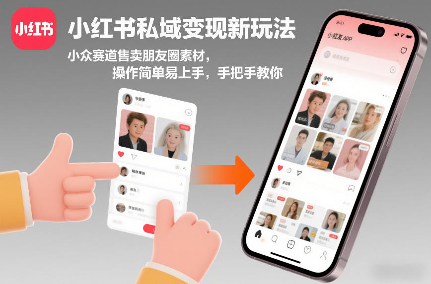 小红书私域变现新玩法,小众赛道售卖朋友圈素材,操作简单易上手,手把手教你-研习库