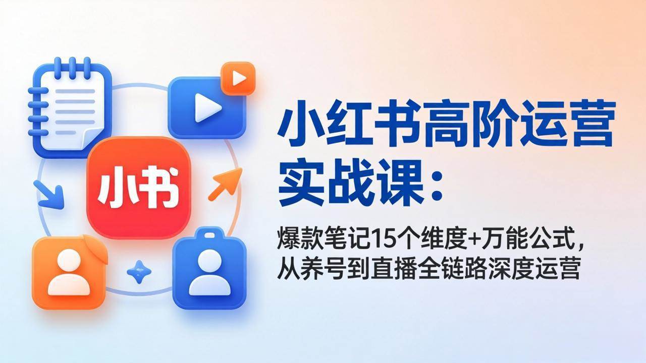 （17844期）小红书高阶运营实战课：爆款笔记15个维度+万能公式，从养号到直播全链路深度运营-研习库