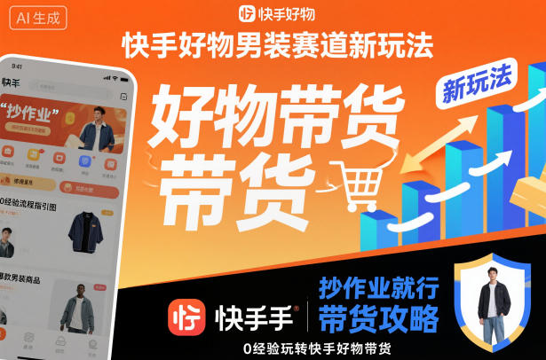 快手好物男装赛道新玩法，抄作业就行，0经验玩转快手好物带货-研习库