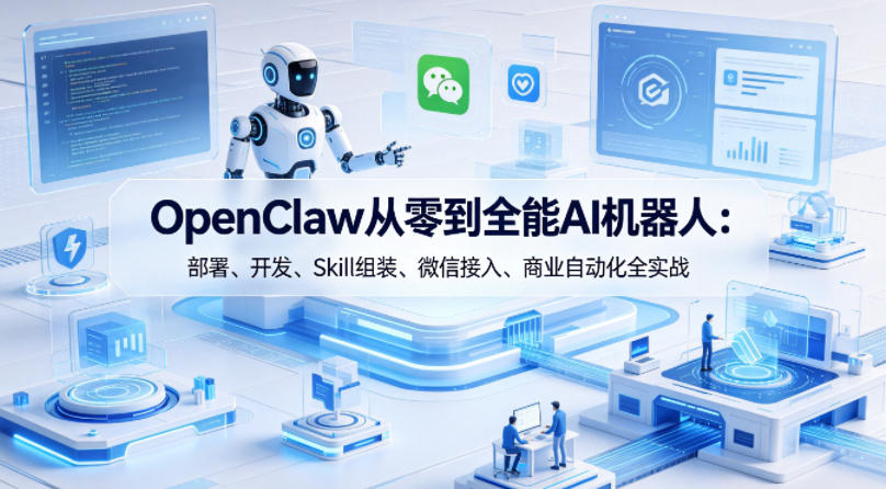 OpenClaw从零到全能AI机器人：部署、开发、Skill组装、微信接入、商业自动化全实战-研习库