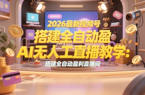 2026最新视频号AI无人直播教学:搭建全自动盈利直播间,低成本开启副业变现-研习库