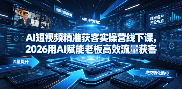 AI短视频精准获客实操营6月10-14号线下课，2026用AI赋能老板高效流量获客-研习库