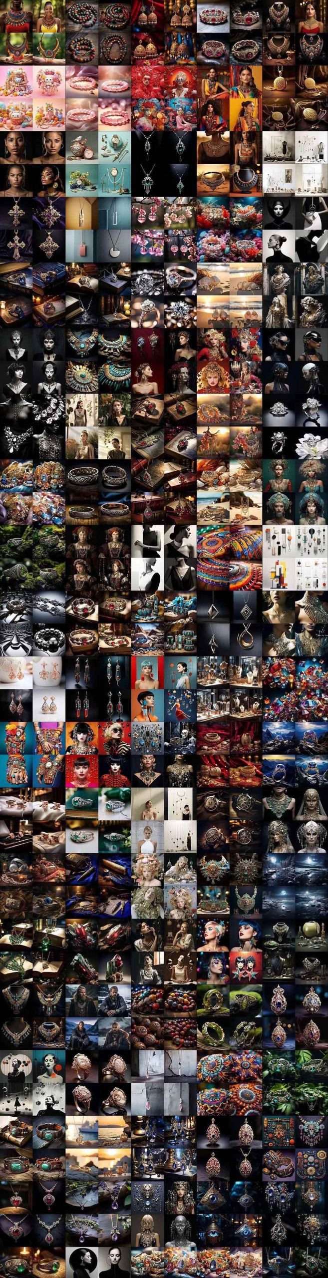 （17272期）460+专业Midjourney珠宝摄影AI提示词+成效果图，戒指/项链/耳环/手链/宝石/及奢侈配饰等全品类-研习库