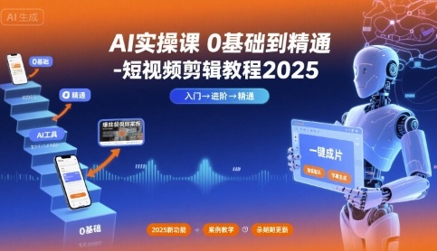 AI实操课0基础到精通-短视频剪辑教程2025-研习库