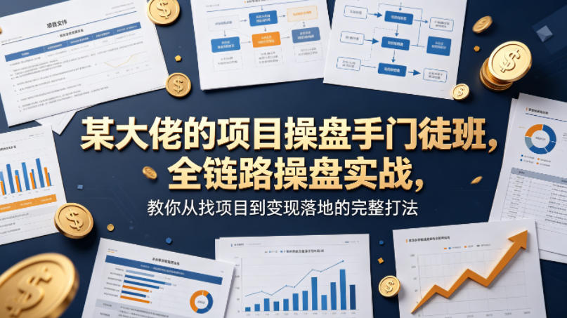 某大佬的项目操盘手门徒班，全链路操盘实战，教你从找项目到变现落地的完整打法-研习库
