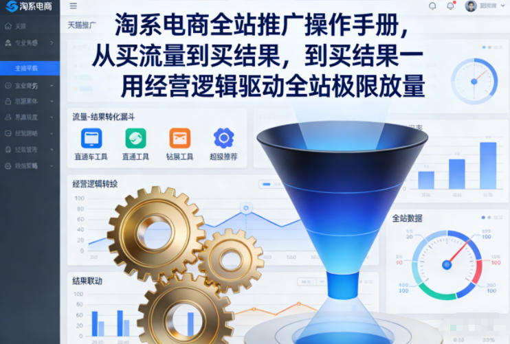 淘系电商全站推广操作手册,从买流量到买结果一用经营逻辑驱动全站极限放量-研习库