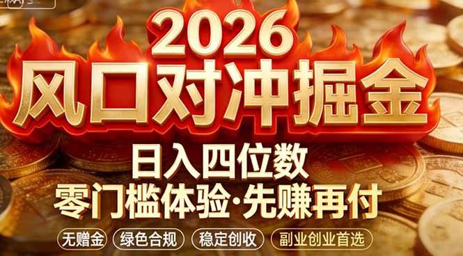 （17631期）2026美金对冲套利，无赠金对冲策略保驾护航，低门槛易上手实操。单人单日收益2000+-研习库